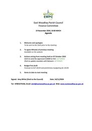 Finance Committee Meeting 19 November 2024